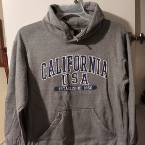 Gray California USA Sweatshirt with Hood